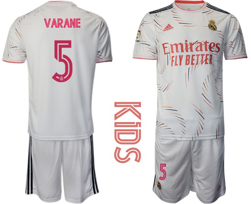 Youth 20212022 Club Real Madrid home white 5 Adidas